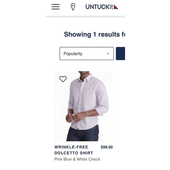 NWT UNTUCKit LS Button Up Shirt | Blue Pink Plaid | Dolcetto WF | Men’s M • Slim - Picture 6 of 6